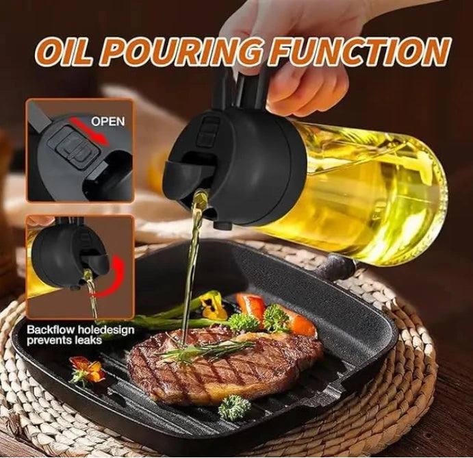 2-in-1 Glass Oil Sprayer and Dispenser